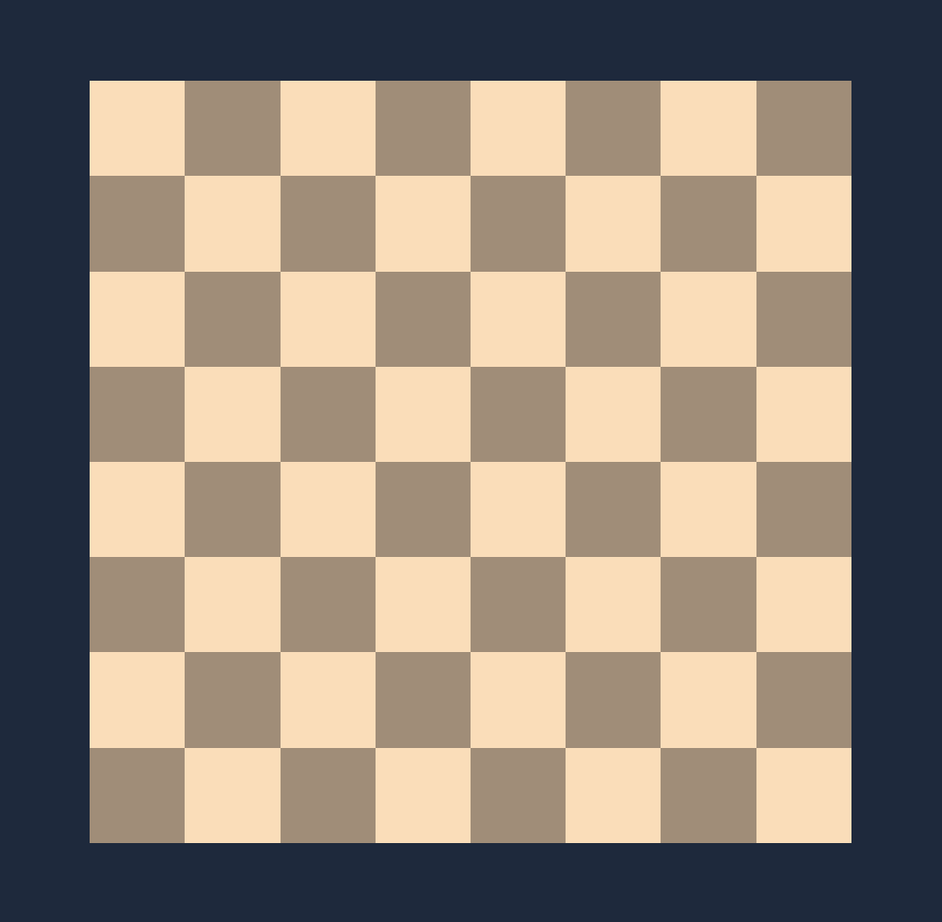 Chess board with colored squares